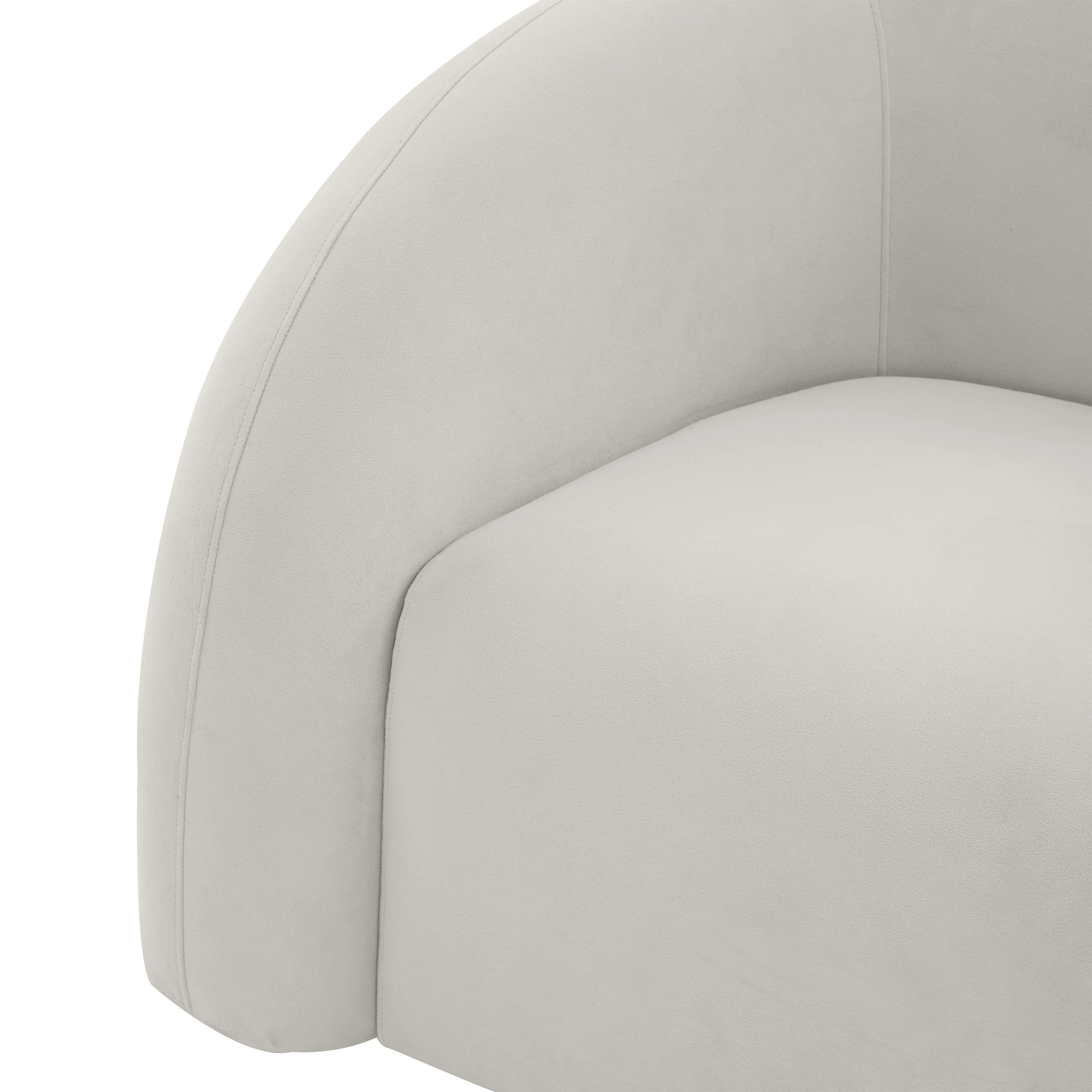 Tov Slipper Light Grey Velvet Swivel Chair