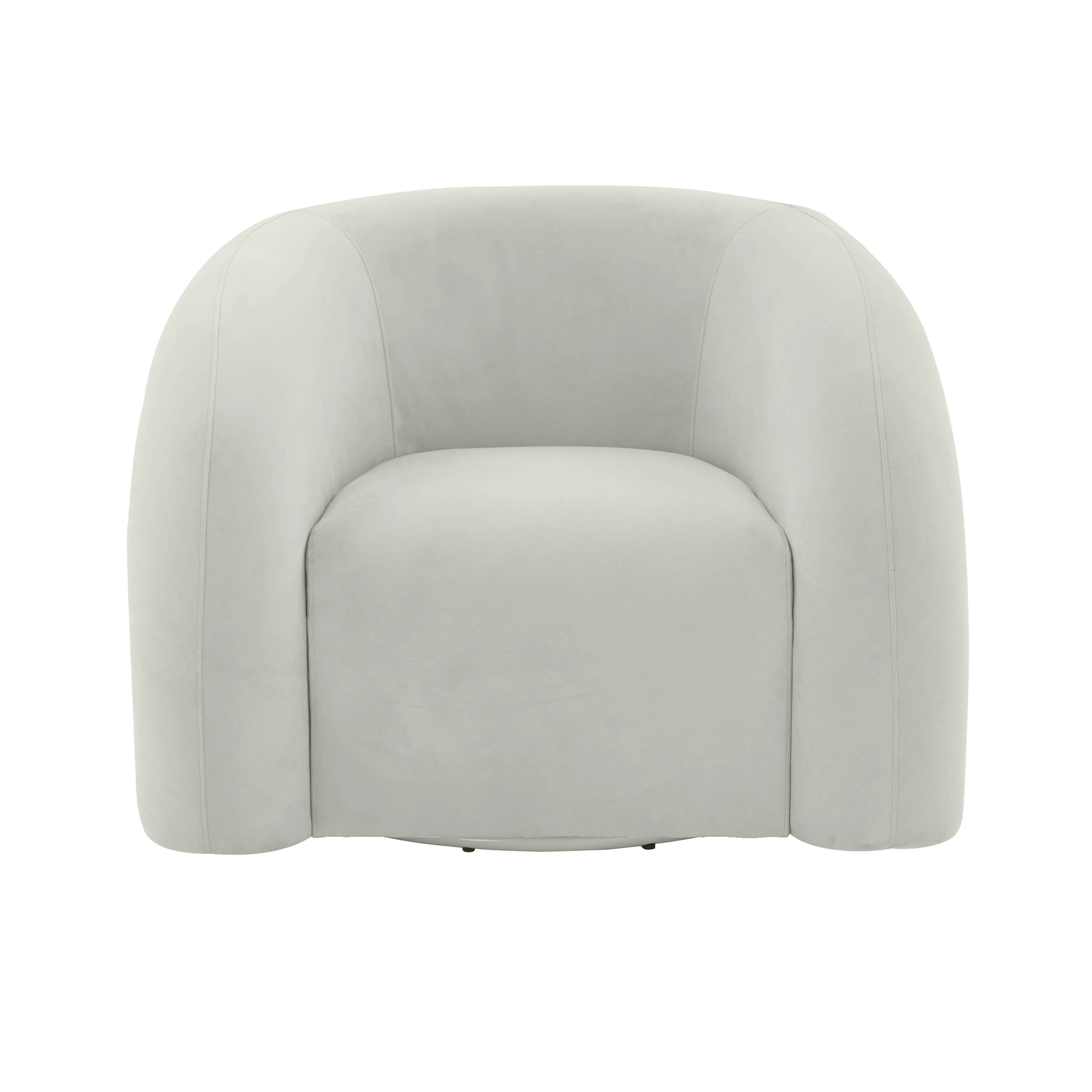 Tov Slipper Light Grey Velvet Swivel Chair
