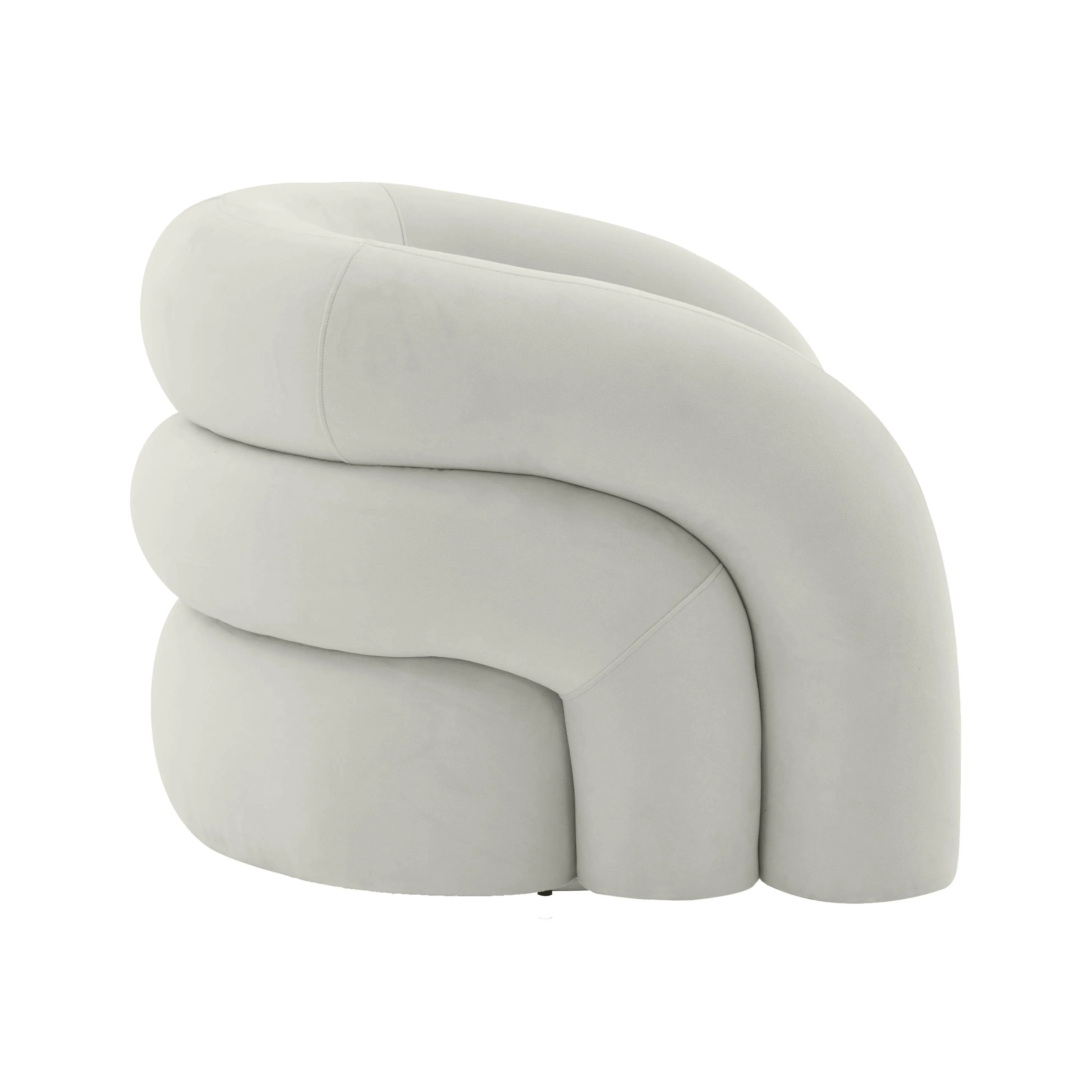 Tov Slipper Light Grey Velvet Swivel Chair