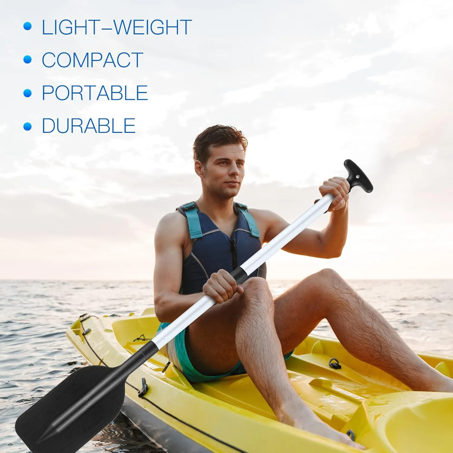 Trader 2 Pack Boat Canoe Paddles Telescoping Collapsible Oar Aluminum 21.3-41.7 in Kayak Paddles Adjustable Length for Kayak Inflatable Dinghy Water Sport Boat Accessories