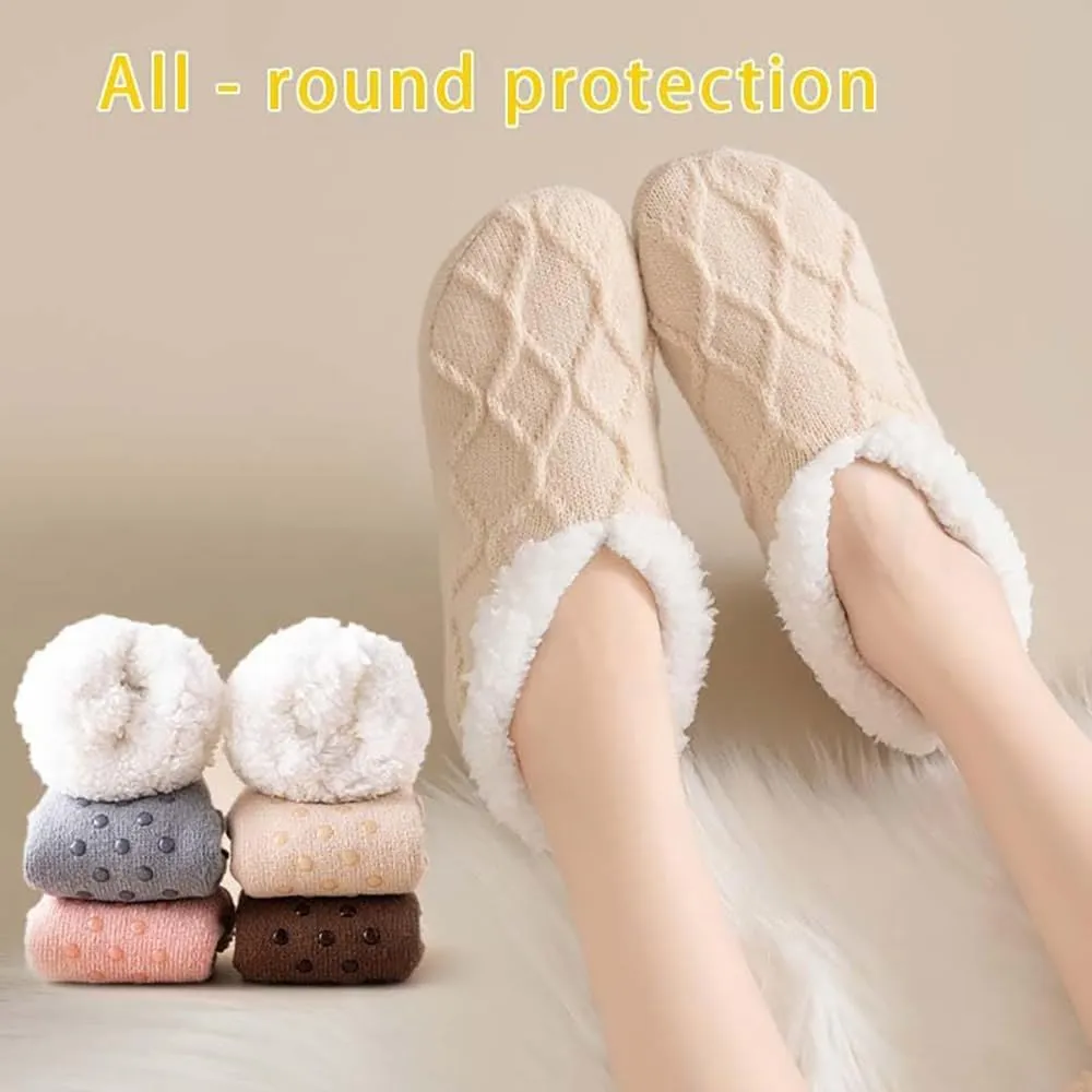 Truecups Fleece Socks Fleece-Lined Non-Slip Thermal Socks,Truecups Thermal Slipper Socks