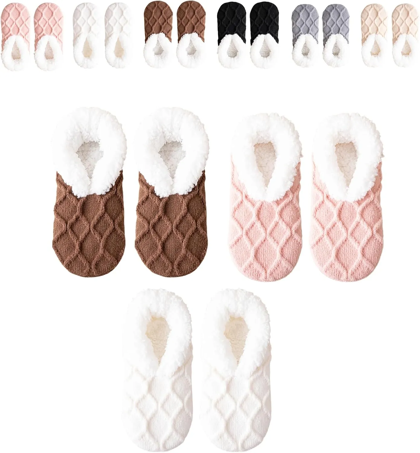 Truecups Fleece Socks Fleece-Lined Non-Slip Thermal Socks,Truecups Thermal Slipper Socks