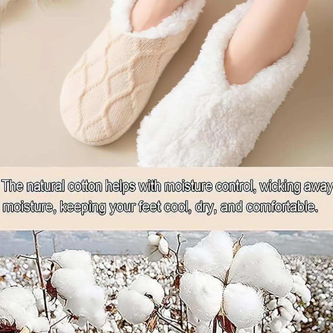Truecups Fleece Socks Fleece-Lined Non-Slip Thermal Socks,Truecups Thermal Slipper Socks