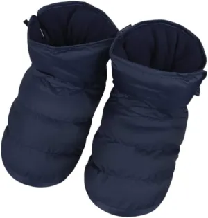 Unisex Warm Cozy Indoor Outdoor Slippers Shoes Winter Snow Waterproof Thermal Ankle Boots with Non-Slip Sole Fleece Filled Inside Boots (10-11, Navy Blue)