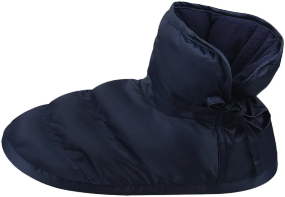 Unisex Warm Cozy Indoor Outdoor Slippers Shoes Winter Snow Waterproof Thermal Ankle Boots with Non-Slip Sole Fleece Filled Inside Boots (10-11, Navy Blue)