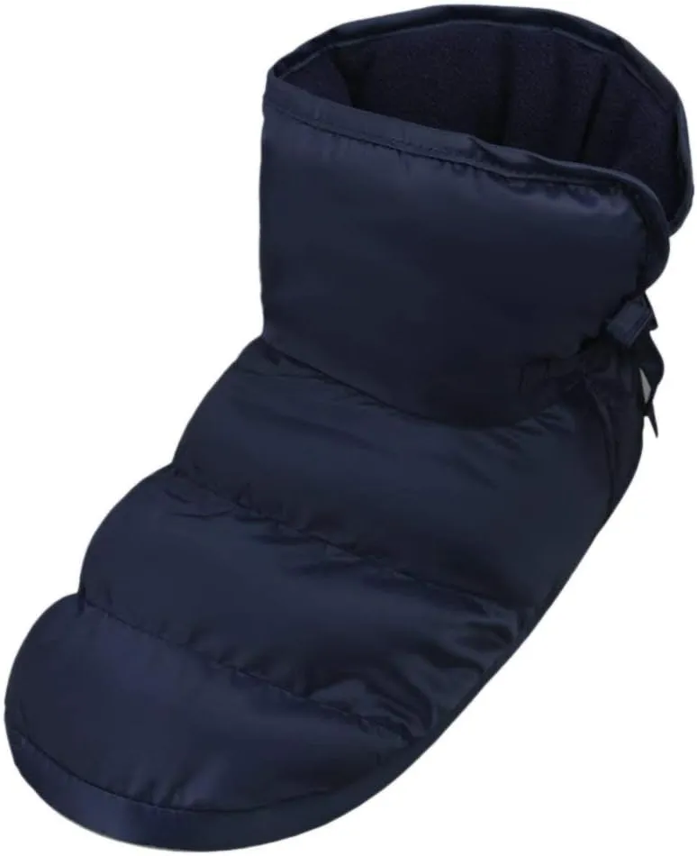 Unisex Warm Cozy Indoor Outdoor Slippers Shoes Winter Snow Waterproof Thermal Ankle Boots with Non-Slip Sole Fleece Filled Inside Boots (10-11, Navy Blue)