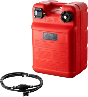 VEVOR Marine Tank, 6.34-Gallon/24-L Portable Tank with 9.8ft Hose, Gauge for Outboard Engine, Yacht, Fishing, Deck Boat, Red