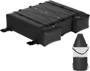 VEVOR T-Top Storage Bag, for 4-6 Type II Life Jackets, w/a Boat Trash Bag, 600D Oxford Fabric Life Vests Storage Bag for Most T-Top Boats, Bimini Tops and Pontoon Tops (Life Jackets not Included)