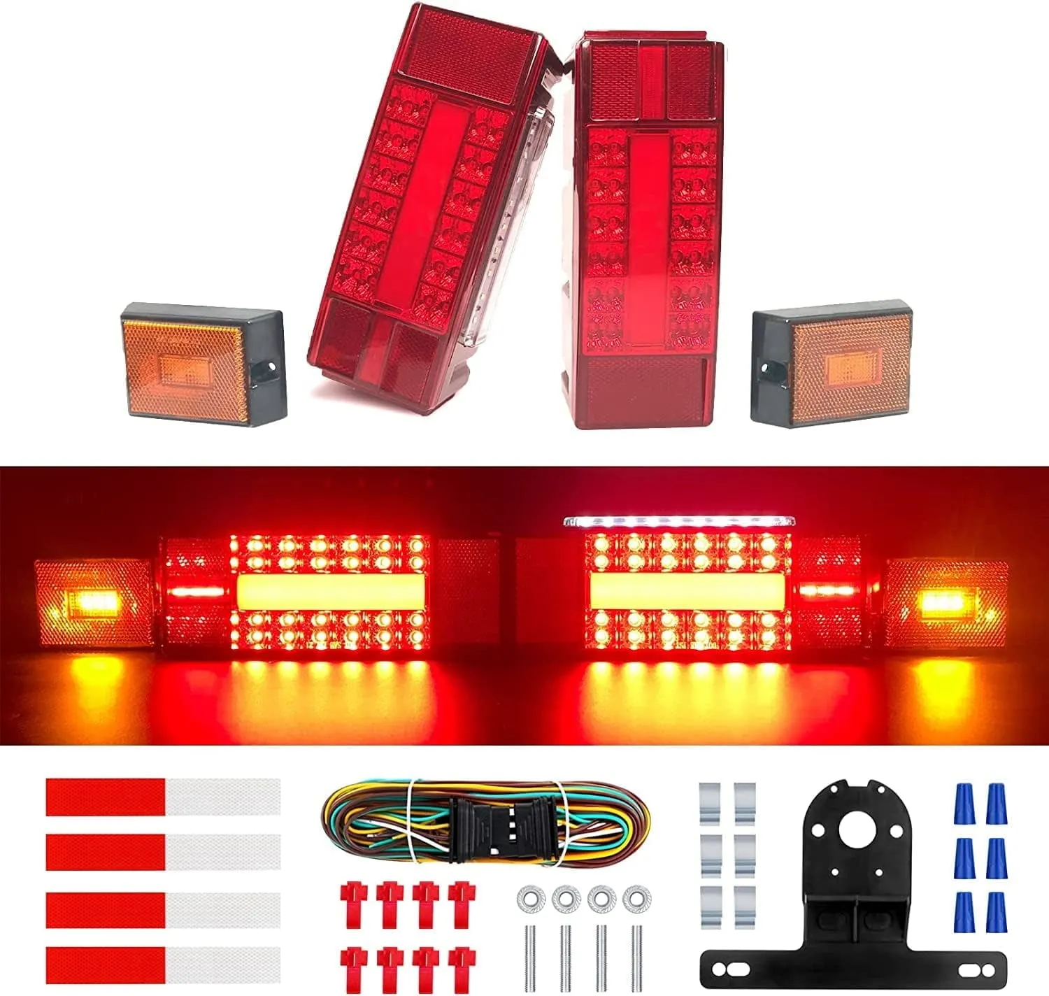 VINAUO Trailer Lights,Boat Trailer Lights,Trailer Lights Kit,Led Trailer Lights Kit,IP68 Waterproof Submersible,DOT Approval
