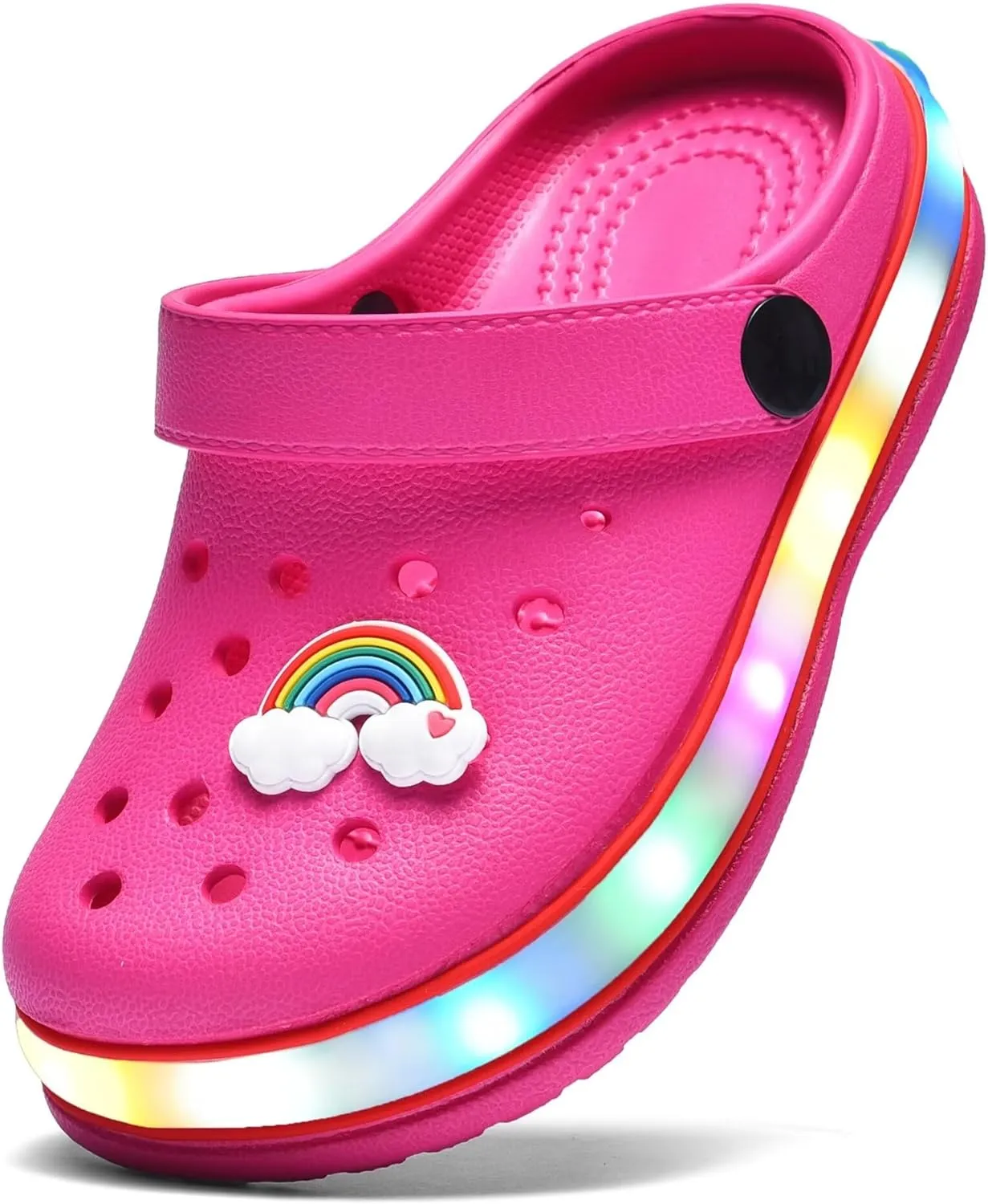 VIYEAR Toddler Light Up Sandals - Boy's & Girl's Garden & Beach Clogs - Indoor & Outdoor Slipper