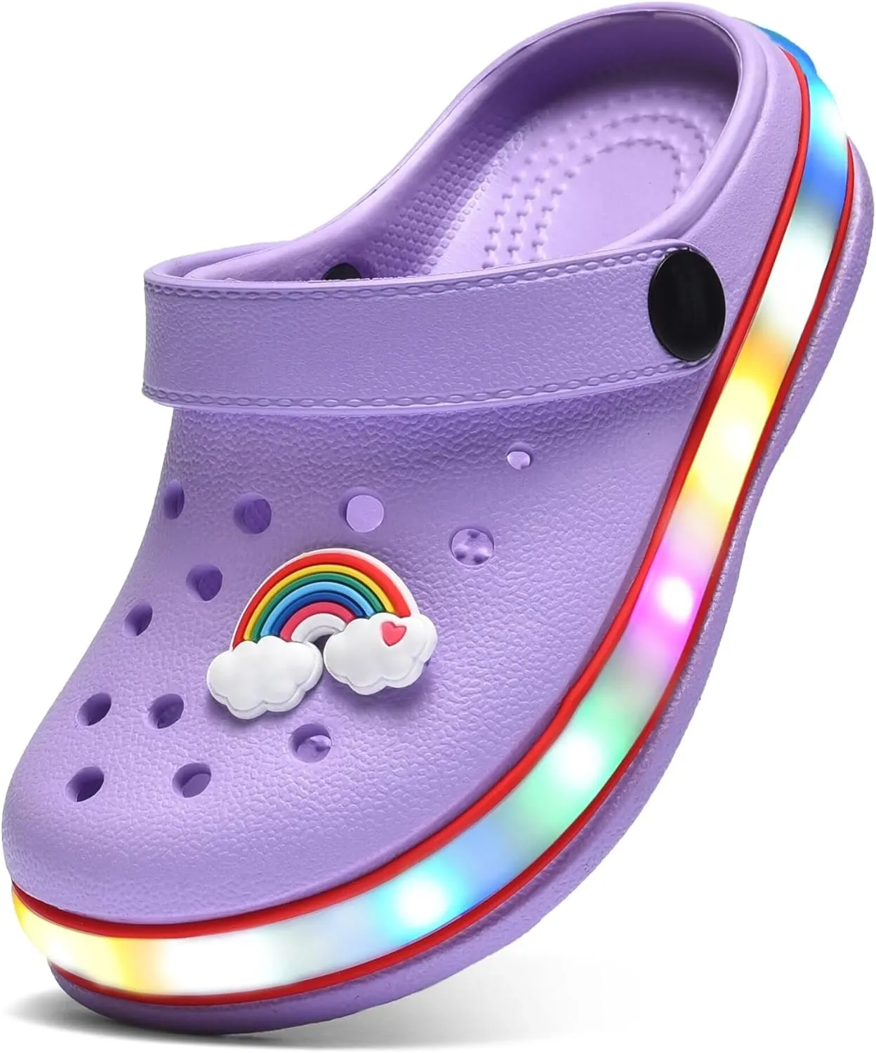 VIYEAR Toddler Light Up Sandals - Boy's & Girl's Garden & Beach Clogs - Indoor & Outdoor Slipper