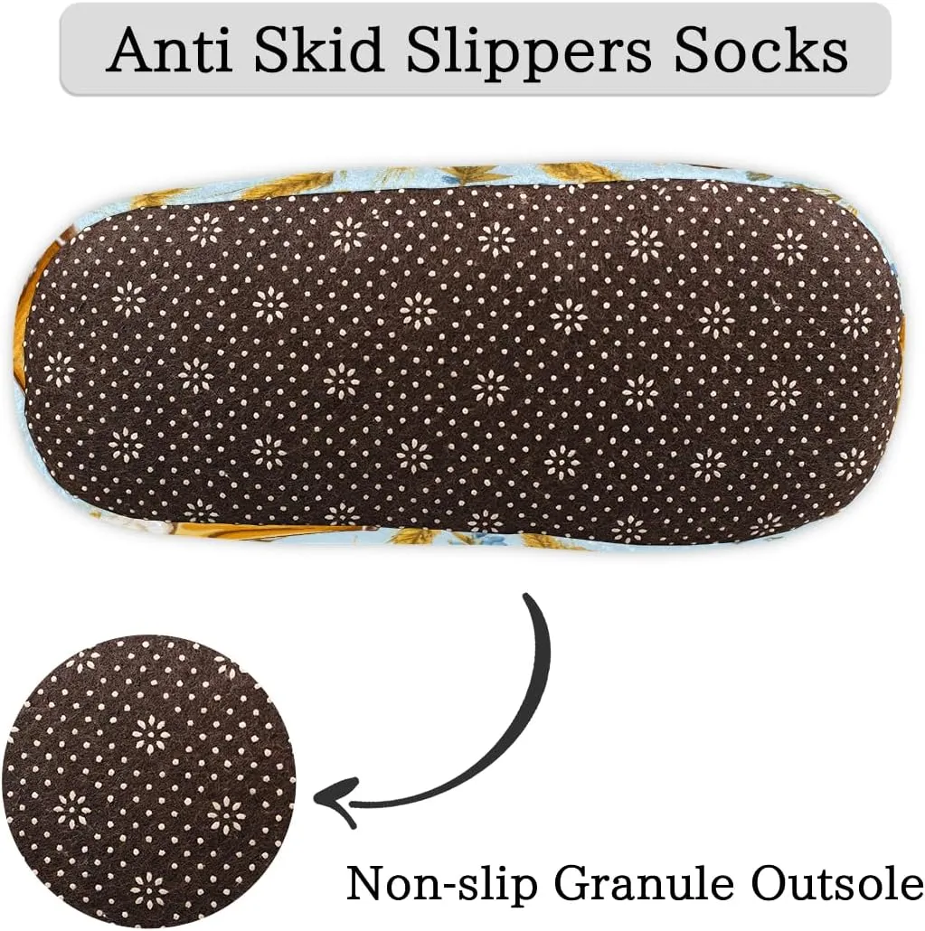 Wheat Ear Beer Cup Pattern Slippers for Women Slipper Socks Soft Fuzzy House Slippers Shoes for Indoor Bedroom, Winter Cozy Christmas Gifts, Wheat