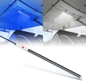 White Blue LED Boat Interior Lights 14.5 Inch Aluminum Dual Color T-Top LED Marine Courtesy Light Strip with Magnet Dimmable lighting for Deck Cockpit Cabin Porch Yacht Sailboat 9-30V