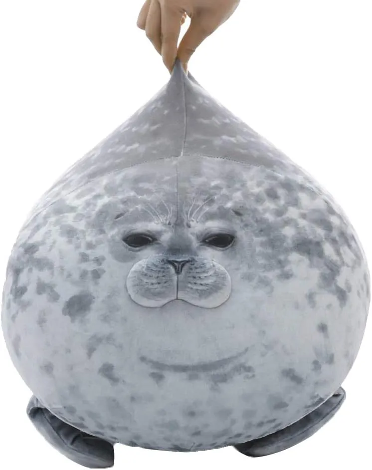 Willcome Cuddly Blob Seal Plush Pillow Stuffed Animal Soft Hugging Pillow Toys for Kids Adults Birthday