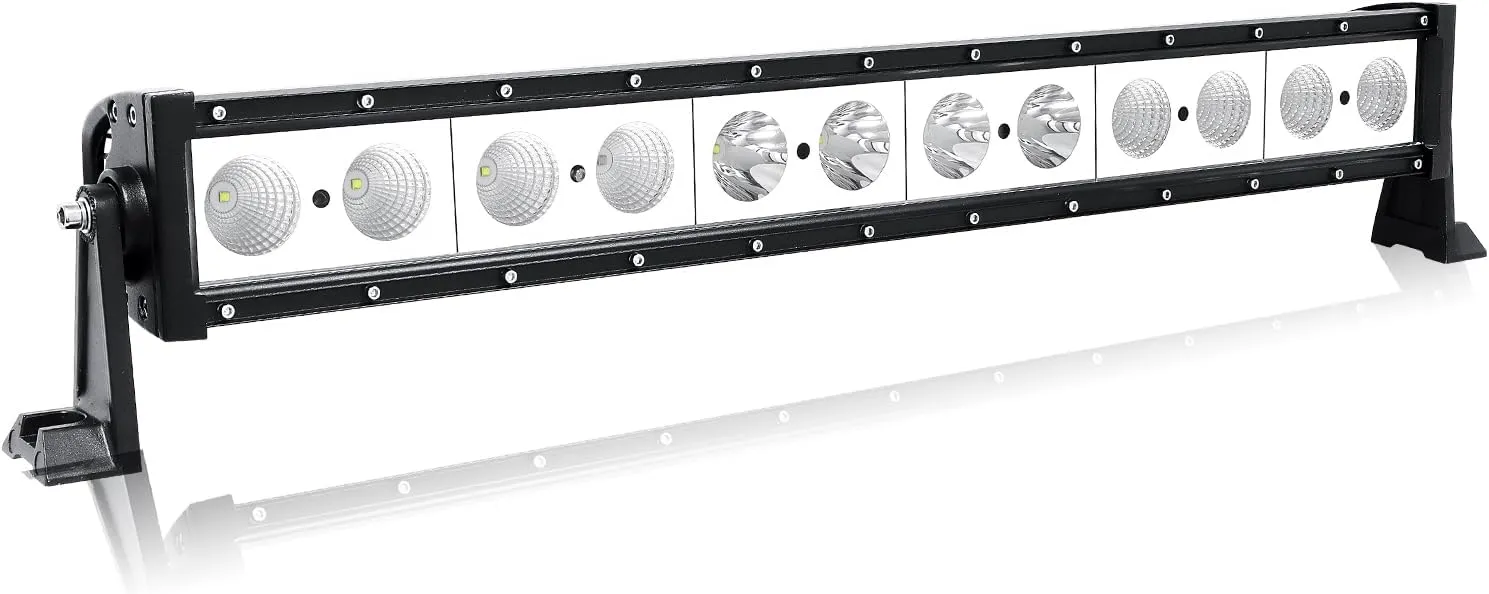 Willpower 24 inch Led Light Bar,60W Single Row Spot Flood Combo Beam Lightbar, Waterproof Off Road Roof Bumper Driving Fog Work Lights with Mount Brackets for Vehicle 4x4 Truck Car Cabin Boat ATV UTV