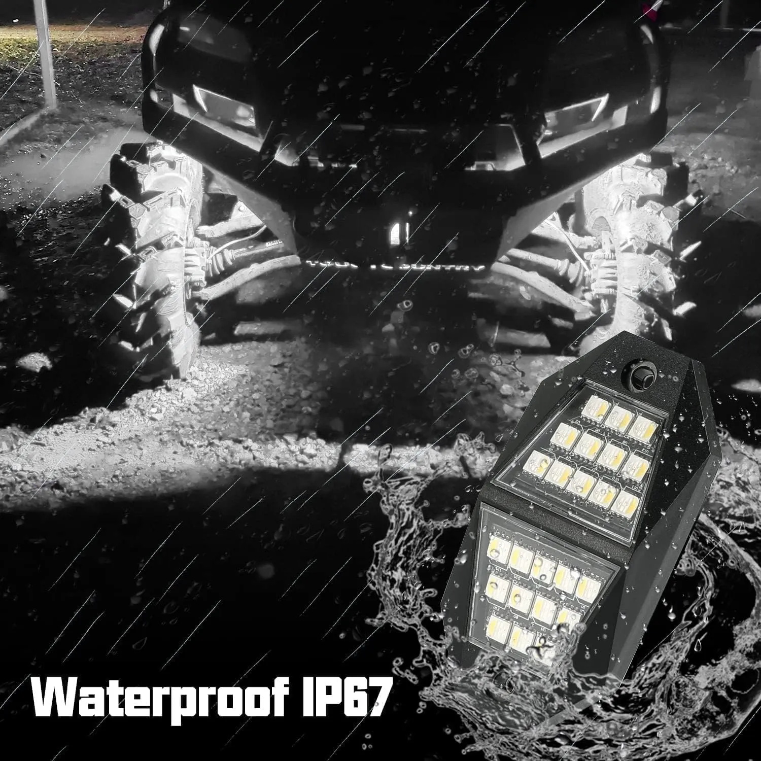 Winunite 20 Pods White Rock Lights, 24 Wide Angle SMD Chips, 5M Extension Wires Each Light, 6000K Pure White, High Adhesive Stickers, Waterproof Rock Lights for Trucks Trailer Cars SUV ATV UTV Boats