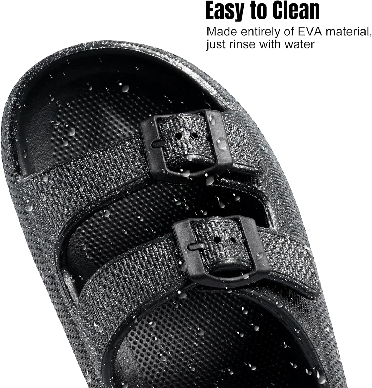 Women Cloud Slide Sandals Woman Slip on Lightweight Adjustable Buckle Slides with Non-Slip Sole for Indoor/Outdoor Use