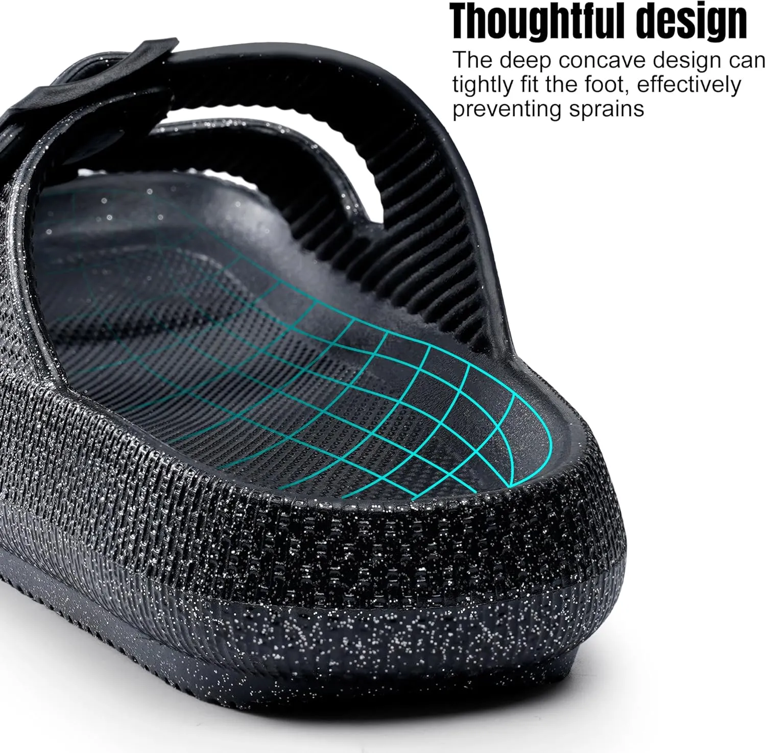 Women Cloud Slide Sandals Woman Slip on Lightweight Adjustable Buckle Slides with Non-Slip Sole for Indoor/Outdoor Use