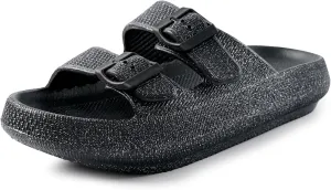 Women Cloud Slide Sandals Woman Slip on Lightweight Adjustable Buckle Slides with Non-Slip Sole for Indoor/Outdoor Use