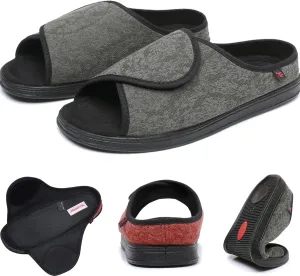 Women 's Open Toe Diabetic Recovery Slippers,Adjustable Width Walking Shoes for Arthritis Edema Swollen Feet、Plantar Fasciitis、Elderly