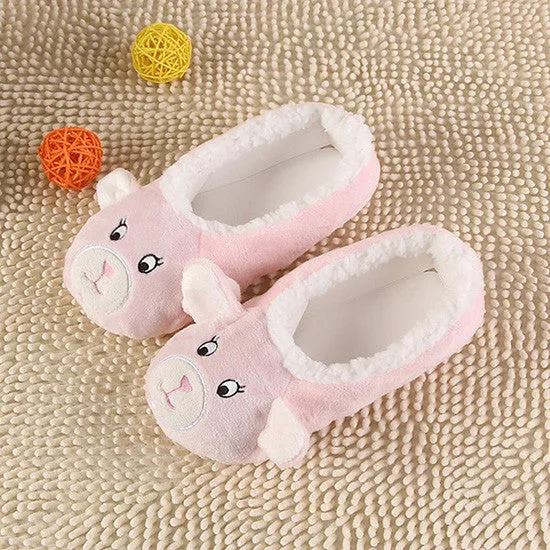 Women Shape Slippers New Cows 6 White Slippers/Shoes Animal 2017 Color Proactive Sole Floor Indoor Soft Warm Quick dispatch Flats Flannel Gray Home Pink