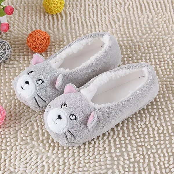 Women Shape Slippers New Cows 6 White Slippers/Shoes Animal 2017 Color Proactive Sole Floor Indoor Soft Warm Quick dispatch Flats Flannel Gray Home Pink