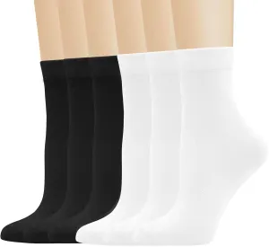 Women Thin Socks Rayon Bamboo Ankle Silky Quarter Anti Odor Casual Summer Socks 6 Pairs