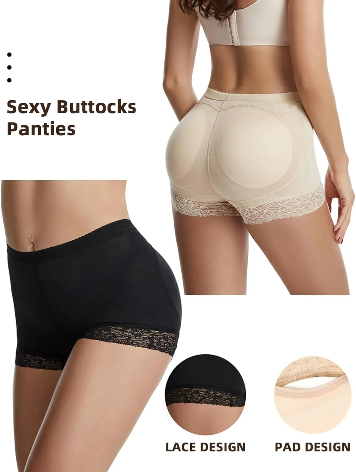 Womens Fake Buttock Briefs Butt Lifter Padded Control Panties Hip Enhancer Underwear Shapewear Boyshort