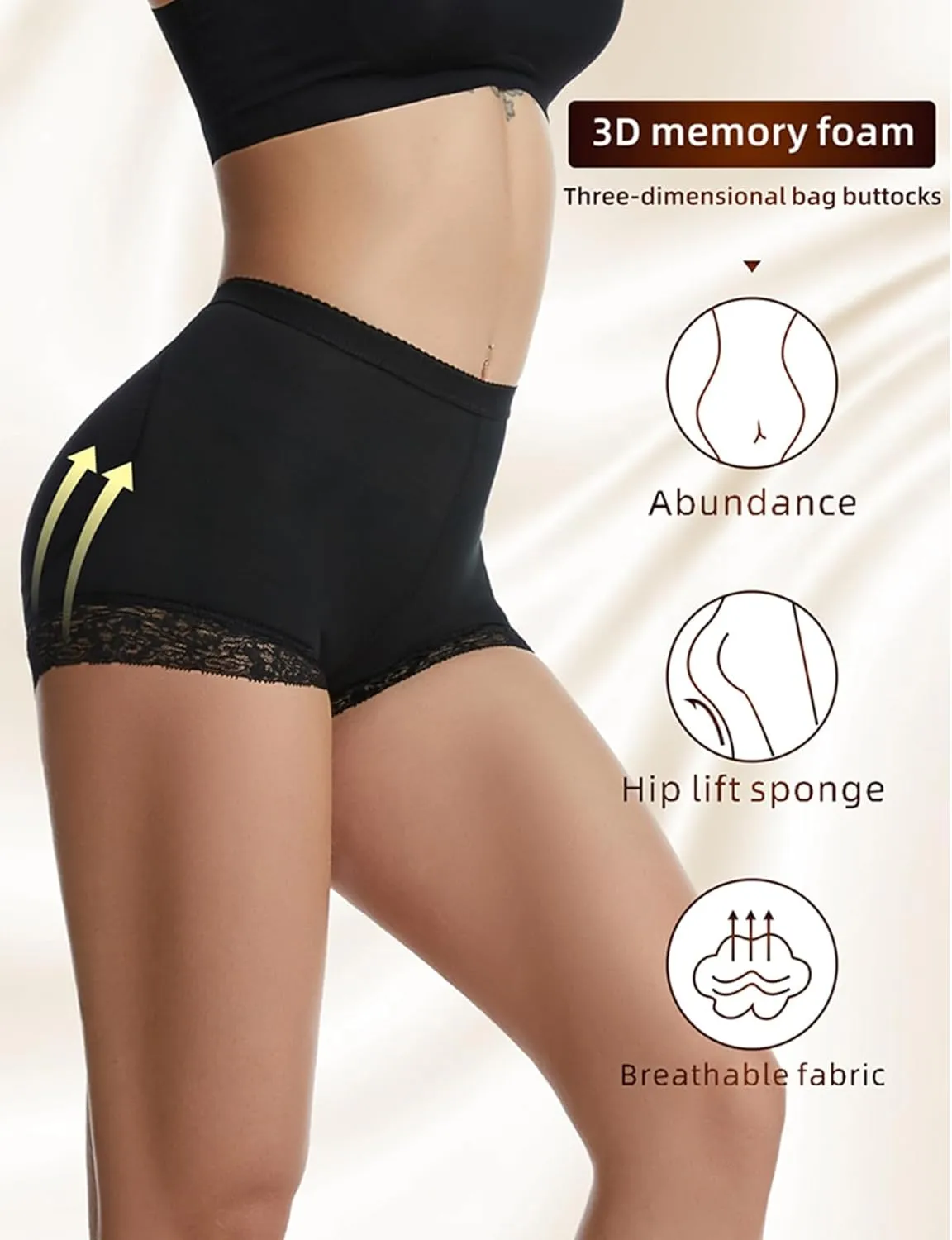 Womens Fake Buttock Briefs Butt Lifter Padded Control Panties Hip Enhancer Underwear Shapewear Boyshort