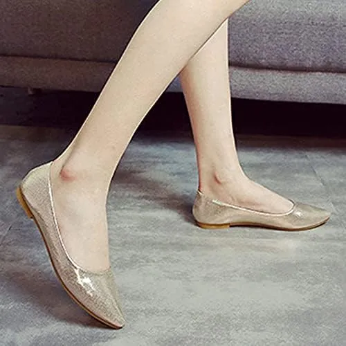 Women's Fashion Pointed Toe Ballets Flat Shoes Casual Simple Slip on Walking Driving Shoes