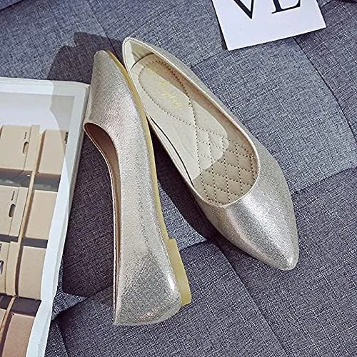 Women's Fashion Pointed Toe Ballets Flat Shoes Casual Simple Slip on Walking Driving Shoes