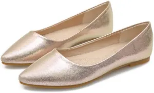 Women's Fashion Pointed Toe Ballets Flat Shoes Casual Simple Slip on Walking Driving Shoes
