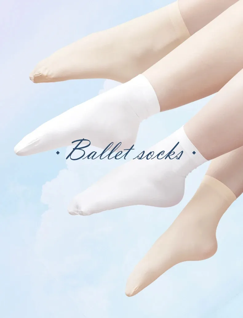 Women's Lightweight Breathable Ballet Dance Socks - Soft, Skin-Friendly, Short Sport Socks for Summer