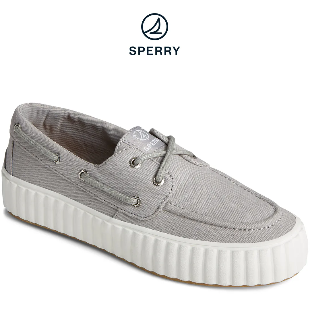 Women's SeaCycled™  Pier Wave Platform Boat Sneaker Grey (STS88790)