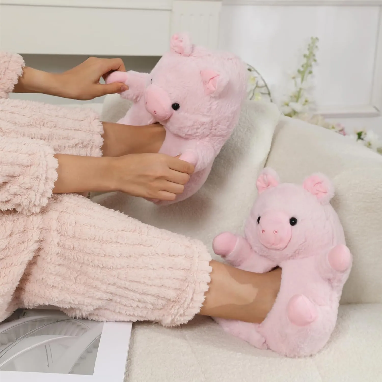 Women's Teddy Bear Slippers Mom Gift Slippers Cozy Women Fuzzy Indoor House Shoes Fun Costume for Adults Cute Animal Slides for Women Her Birthday Valentine's Gift Ideas