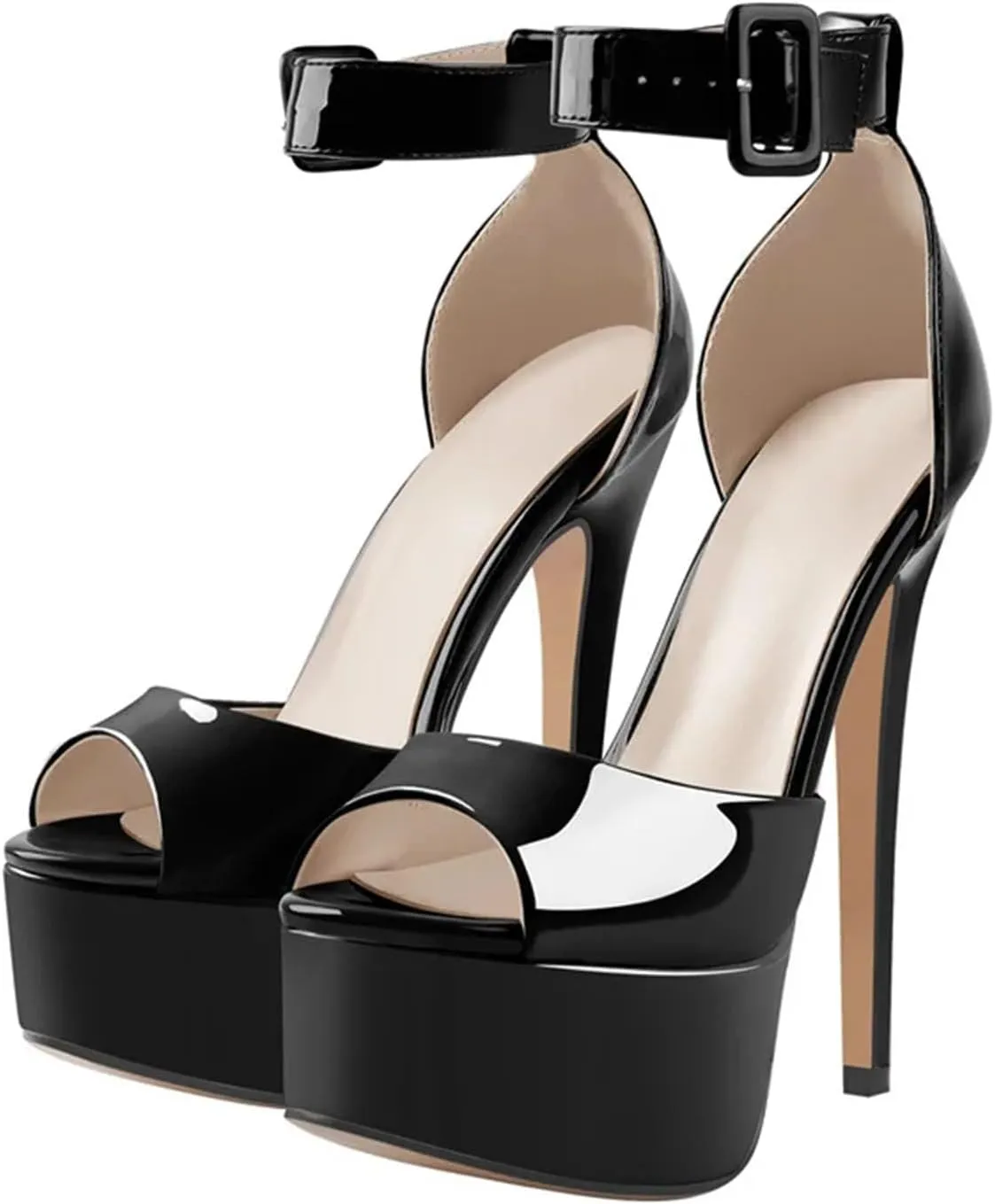 Women's Thin Heel Peep Toe Sandals - Ankle Strap Party Platforms