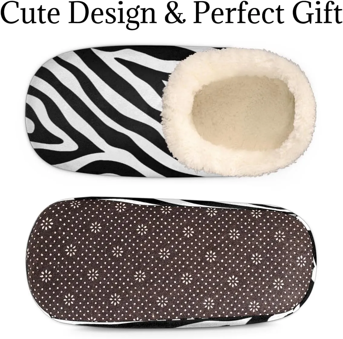 Wood Texture Women's Slippers, Abstract Art Retro Non-Slip House Slipper Socks, Plush Lined Slippers Shoes for Girls Boys Teens Indoor Bedroom