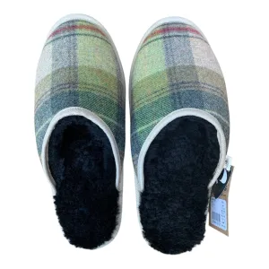 Wool Plaid XXL Black Slippers