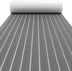 WOOWAVE EVA Foam Boat Flooring Decking Sheet Marine Mat Non-Slip and Self-Adhesive Flooring for Motorboat RV Yacht Kayak Swimming Pool Sea Deck Pad, 94.5x31.5 inch (Teak Diamond)