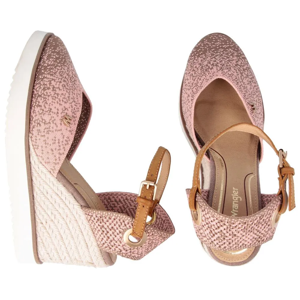 Wrangler Ladies Isla Knit Rose Wedge Shoes