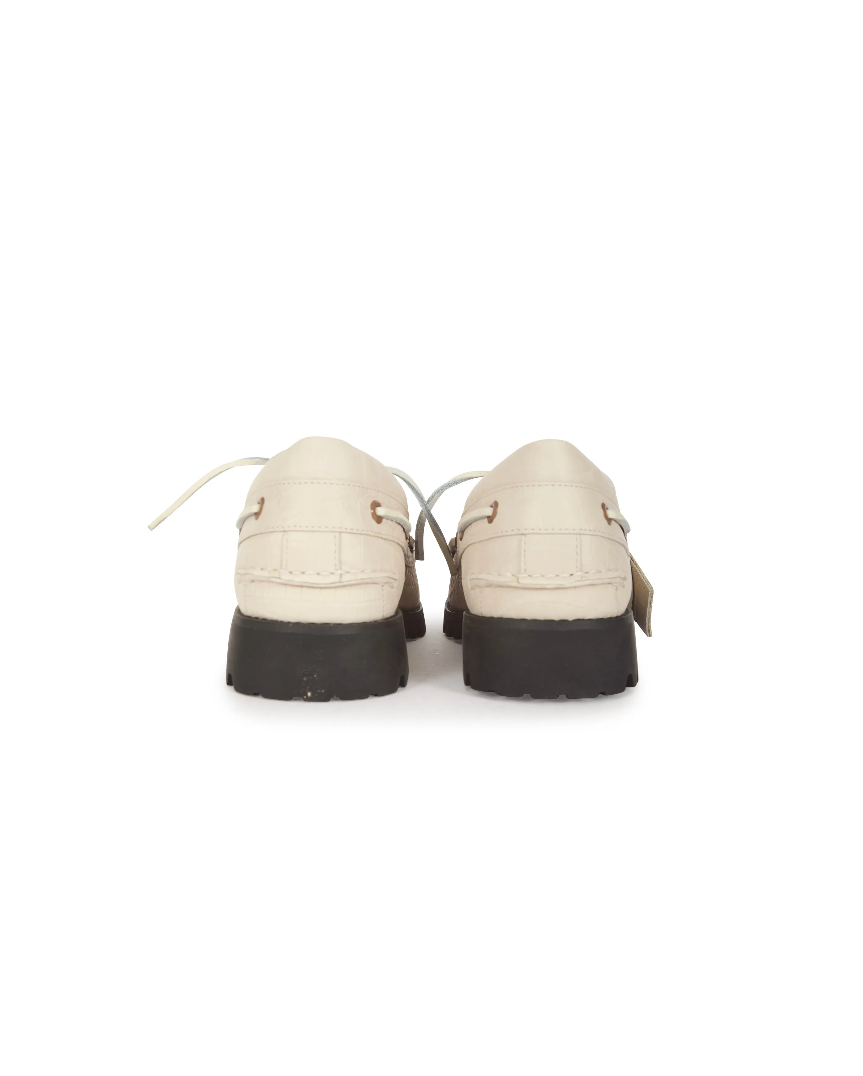 X VIBRAM Boat Shoe Light Beige