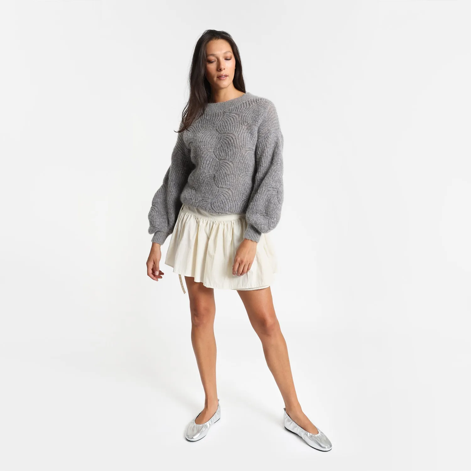 Xia Ballet Flat | Silver leather