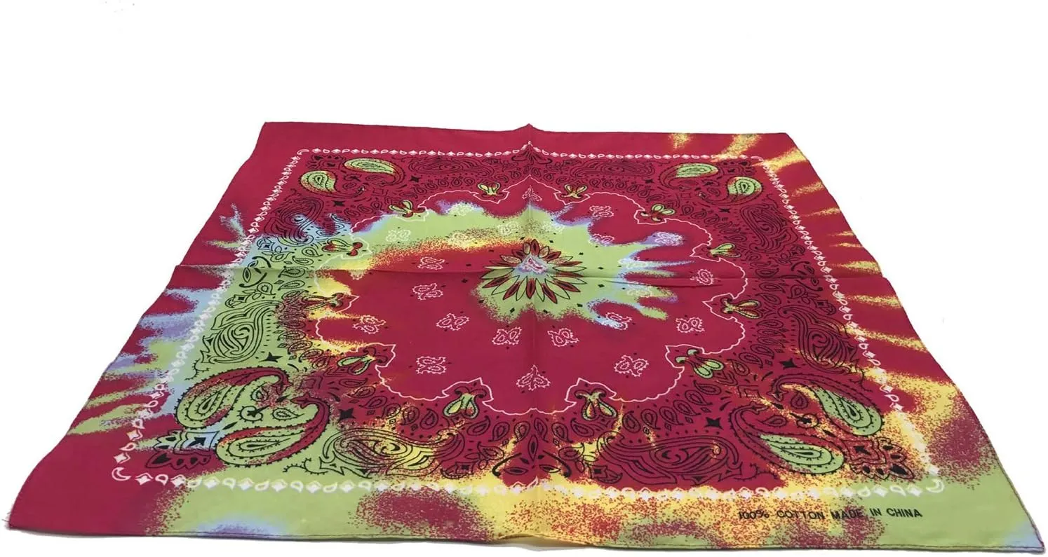 xsby 12 Piece Novelty Bandanas Paisley 100% Cotton Headwear