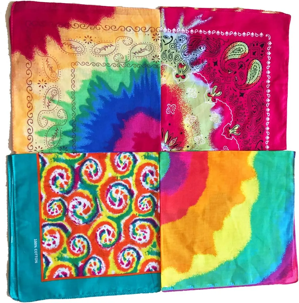 xsby 12 Piece Novelty Bandanas Paisley 100% Cotton Headwear
