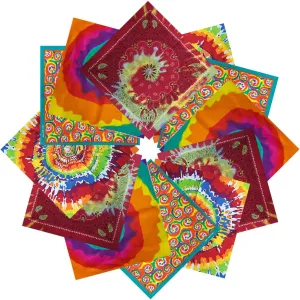xsby 12 Piece Novelty Bandanas Paisley 100% Cotton Headwear