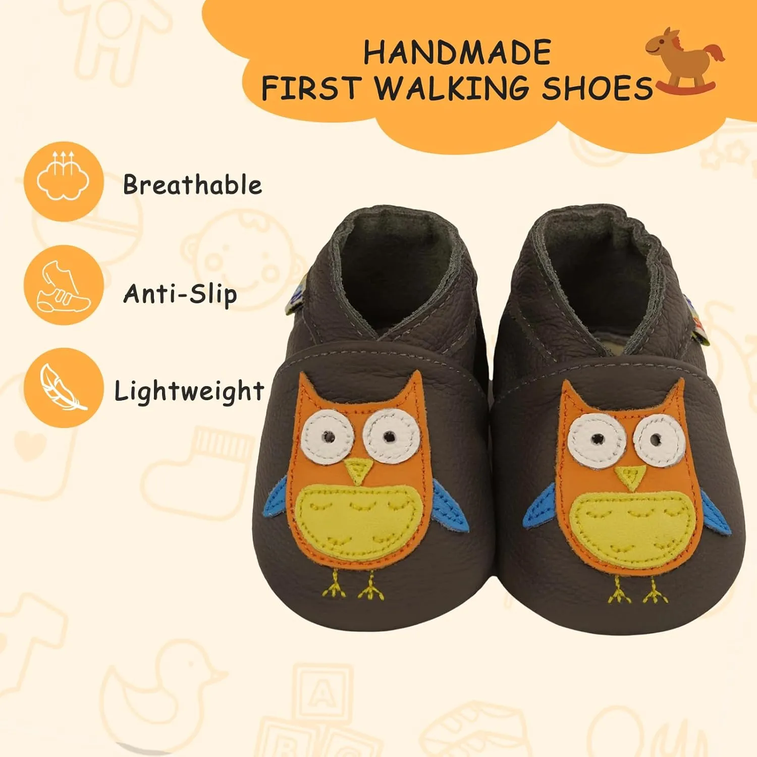 YALION Baby Soft Leather Shoes Suede Sole Infant Toddler First Walking Sports Crib Moccasins