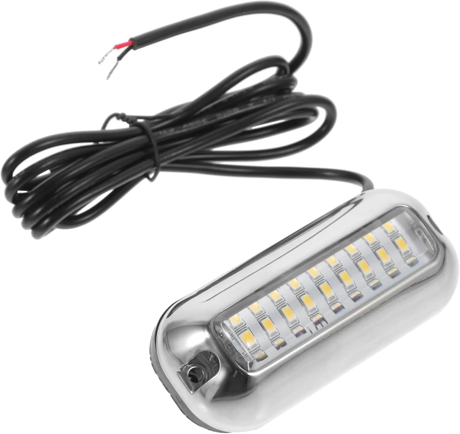 Yardwe Led Boat Lights Navigation Marine Underwater Lights Waterproof Boat Transom Lighting Sturdy Stainless Steel White Illumination