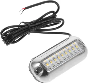 Yardwe Led Boat Lights Navigation Marine Underwater Lights Waterproof Boat Transom Lighting Sturdy Stainless Steel White Illumination