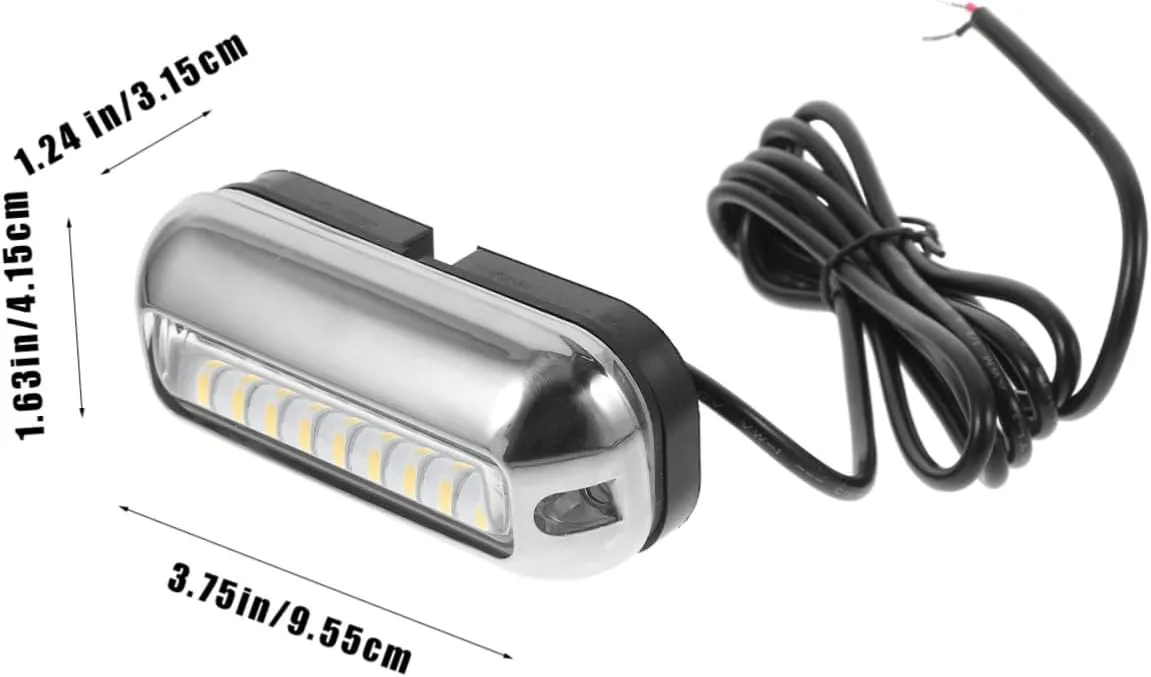 Yardwe Led Boat Lights Navigation Marine Underwater Lights Waterproof Boat Transom Lighting Sturdy Stainless Steel White Illumination