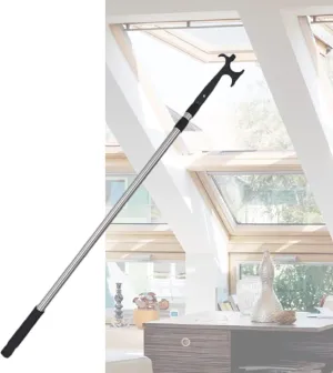 YLLFFLL 3-Stage Telescopic Pole Boat Hook, 8 Ft Home Skylight Support Rods with Hooks Head, Push Poles for Salvaging Floating Objects/Water Rescues